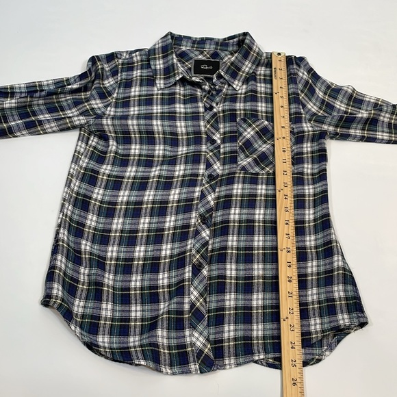 Rails Button Down Plaid Shirt S Blue Green Plaid Long Sleeve Super Soft - Picture 8 of 12
